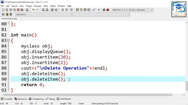Priority Queue Implementation in C++ | @tutorzeeshanonline | Array Based Queue | смотреть онлайн