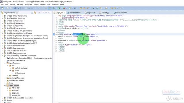 Reading parameter under Java bean смотреть онлайн