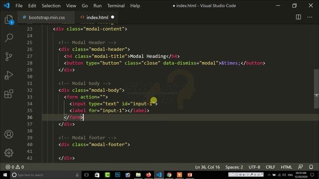How to create modal with bootstrap and how to use modal for beginners in hindi by smart mind #32 смотреть онлайн