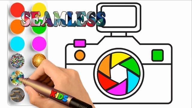 Coloring and Glitter Heart Toy Cameras | Art Chanel drawing for toddlers and kids смотреть онлайн
