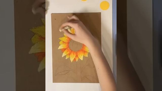 Рисуем подсолнухи пастелью. смотреть онлайн