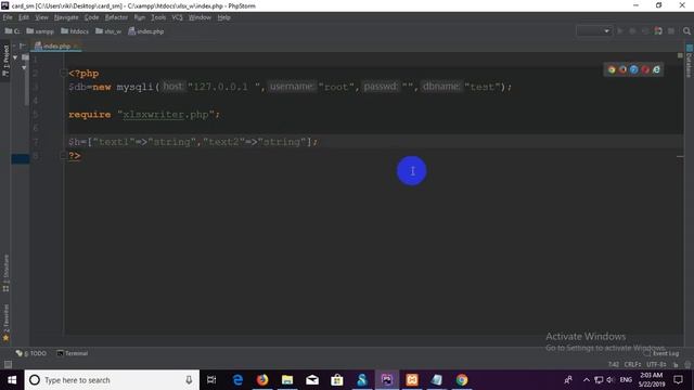php excel xlsx write смотреть онлайн