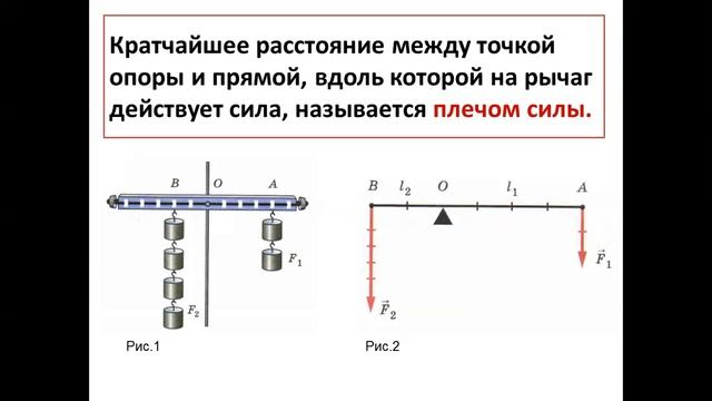 Урок Простые механизмы Рычаг Условие равновесия рычага смотреть онлайн