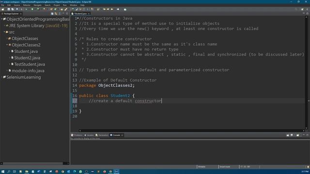 Java OOP - Initialisation of object using - Default Constructors смотреть онлайн