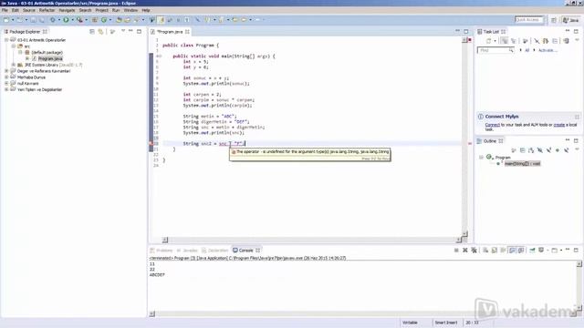 Java ile Programlamaya Giriş - Aritmetik Operatörler смотреть онлайн