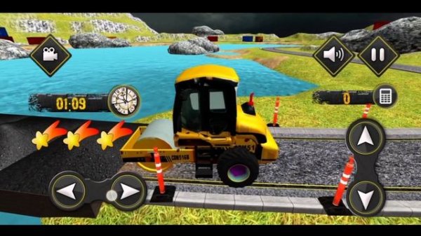 River Road Builder Bridge Construction // level 6 // Drive The Bulldozer To Straighten The Road ||