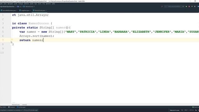 Project Euler problem 22 java : Names scores смотреть онлайн