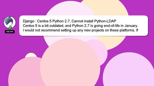 Django : Centos 5 Python 2.7, Cannot install Python-LDAP смотреть онлайн