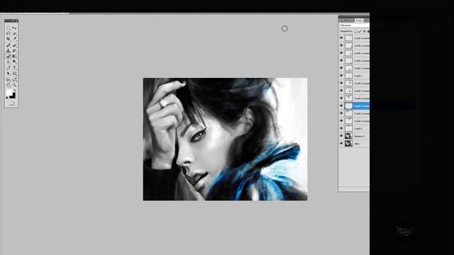 Ускоренный видео-процесс художественной ретуши фото в стиле Цифровая живопись смотреть онлайн