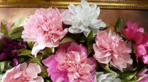 Вышивка лентами. пионы