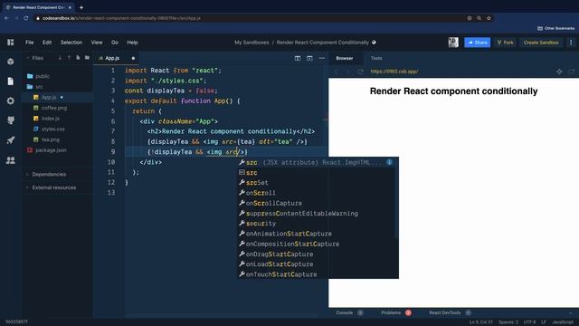 How to conditionally render React component ? смотреть онлайн