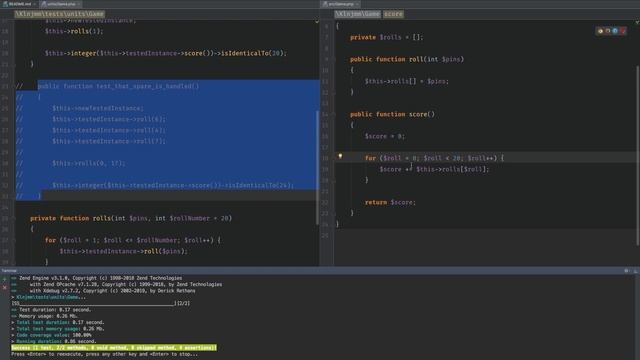 Code kata en PHP et TDD - Bowling avec atoum (#2) смотреть онлайн