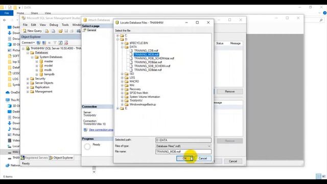 [SP3D]/ADMIN/LAB 01 : HOW TO OPEN MDF FILE FROM SQL SERVER смотреть онлайн