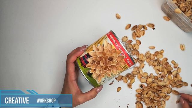 ИДЕЯ?ВАЗА ИЗ СТАРОЙ ЖЕСТЯНОЙ БАНКИ И ФИСТАШЕК своими руками?Вторая жизнь ненужных вещей? смотреть онлайн