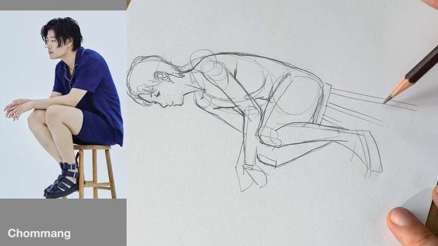 Figure Drawing Practice / Sitting pose (Draw with me) смотреть онлайн