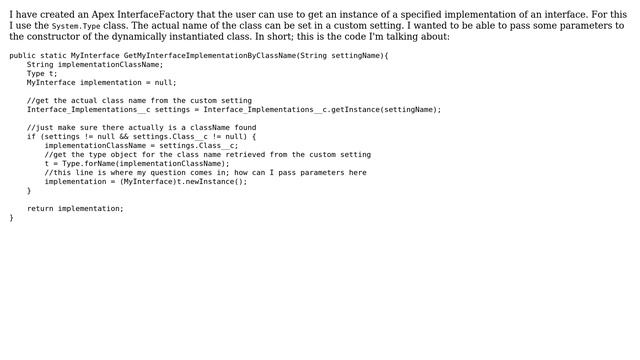 Salesforce: Pass parameters to constructor when using System.Type.newInstance() (2 Solutions!!) смотреть онлайн