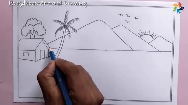 How to Draw a scenery drawing | Pencil Drawing scenery Very Easy смотреть онлайн