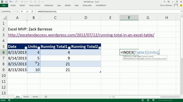 Excel Magic Trick 1041: Expandable Range In An Excel Table For Running Total (Zack Barresse's Trick смотреть онлайн