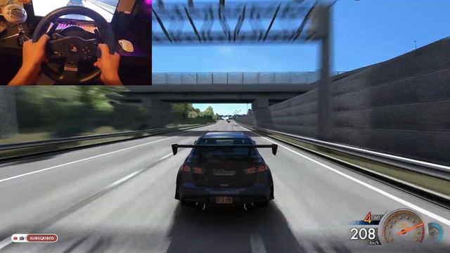 650HP Mitsubishi Evo X Top Speed in Tokyo Freeway! - Assetto corsa | Steering Wheel Gameplay смотреть онлайн