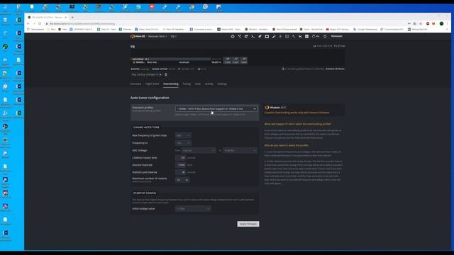 Профили разгона и работа автотюнера прошивок Hiveon Asic смотреть онлайн