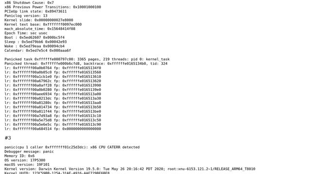 Apple: x86 CPU CATERR panic смотреть онлайн