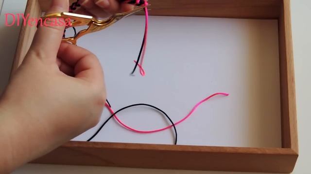 DIY Tutorial Pulsera Con Forma De Espiga En Negro Y Rosa Fluor. Bracelet Friendship..