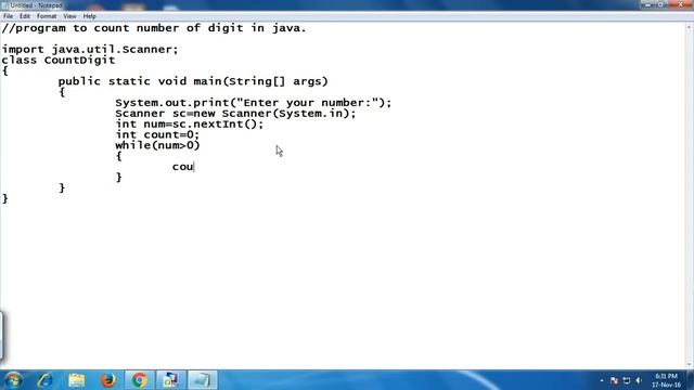 program to count number of digit in java смотреть онлайн