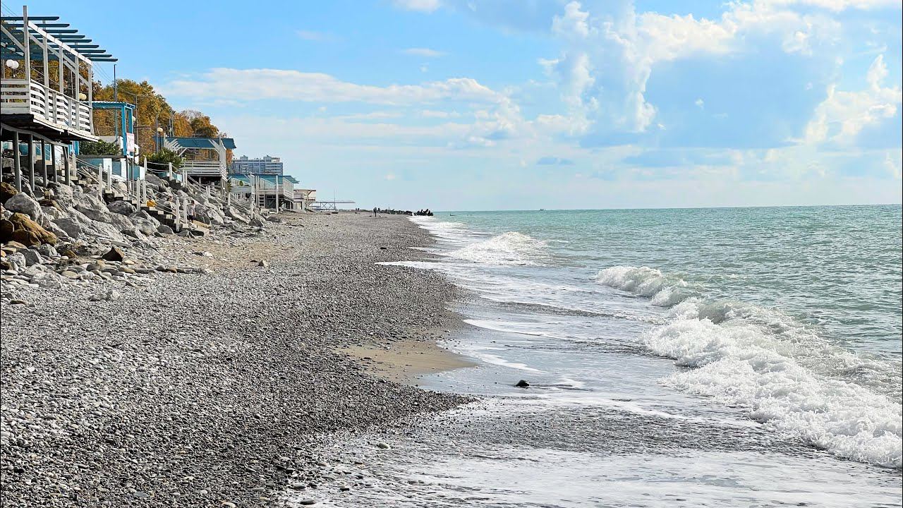 Лазаревское. Утро на море. Пляж Дельфин. смотреть онлайн