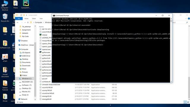 OpenCV installation in Anaconda 3.6.0 Windows 10 смотреть онлайн