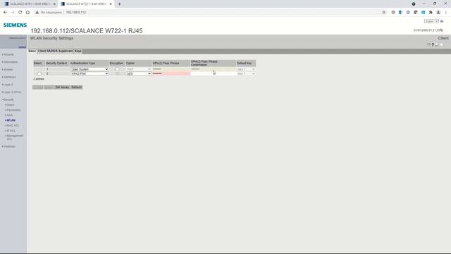 SCALANCE W. Защита соединения Wi-Fi. смотреть онлайн