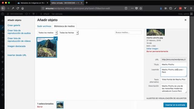 Metadatos de imágenes en WordPress смотреть онлайн