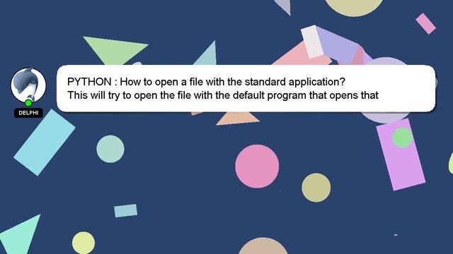 PYTHON : How to open a file with the standard application? смотреть онлайн