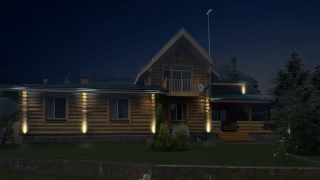 Подсветка частного загородного дома в Конаково (МО) | Проект Азбуки Света смотреть онлайн