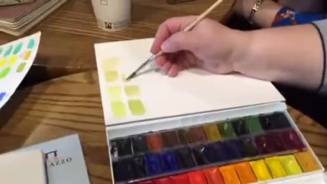 Смешиваем зеленый цвет в акварели, часть 2 смотреть онлайн