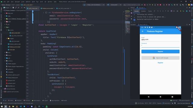 Аутентификация Firebase | Flutter