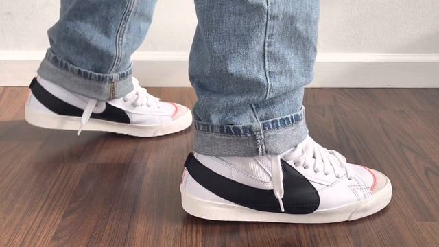 Nike blazer mid '77 jumbo classic white & black unboxing & on feet. Off white blazer alternative? смотреть онлайн