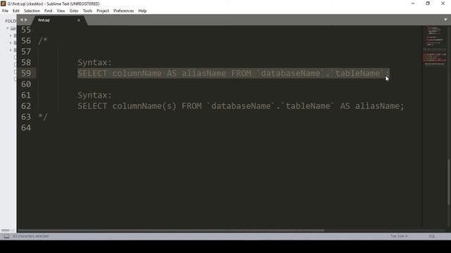 Aliases Query In Sql смотреть онлайн