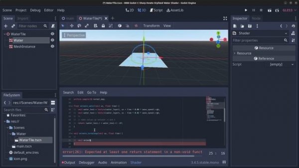 Godot C# How To, Episode 6. Stylized Water Shader | Tiling Water | Works in Godot & Godot Mono