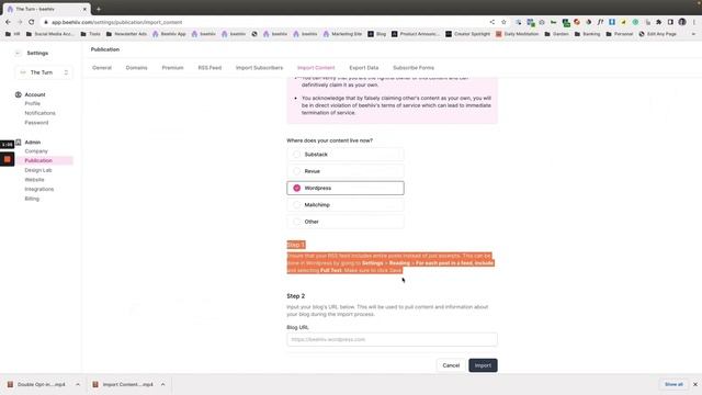 Import Content from WordPress - beehiiv Integration Guides (Tutorial) смотреть онлайн