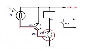 Простое фотореле на транзисторах