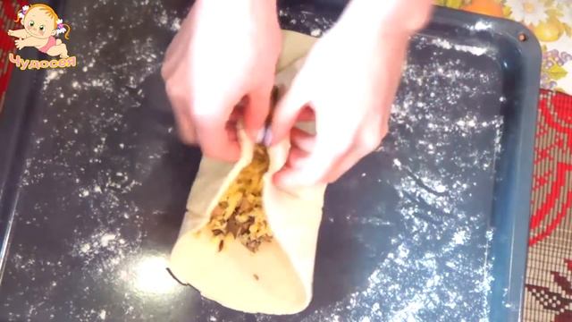 Осетинский пирог с сыром и грибами. Супер быстрый рецепт. смотреть онлайн