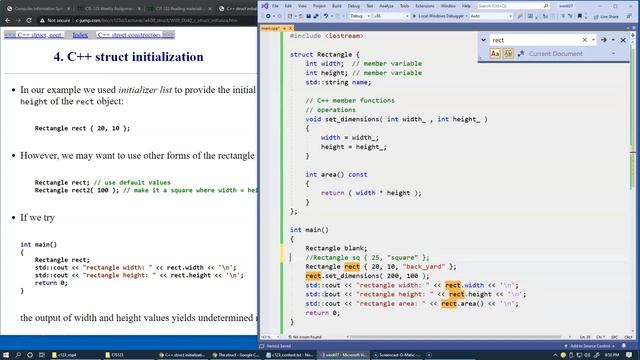 7.3 C++ struct initialization смотреть онлайн