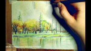 Мастер-класс "Рисуем ПЕЙЗАЖ". Цветные карандаши 5+