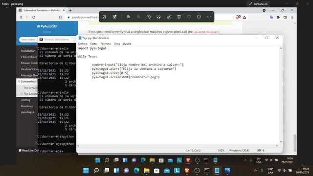 PYTHON: presentacion libreria PyAutoGui para capturar pantalla. смотреть онлайн