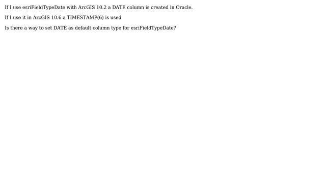 GIS: Setting DATE as default column type for esriFieldTypeDate in ArcGIS Desktop? смотреть онлайн