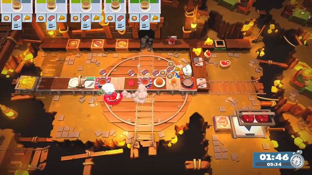 Overcooked 2 Survival Mode - Level 2-6 Gameplay (2 Player Co-op)