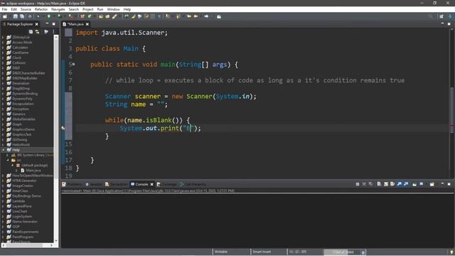 Java while loop ? смотреть онлайн