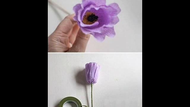 весенний букетик из гофрированной бумаги /// spring bouquet of corrugated paper смотреть онлайн