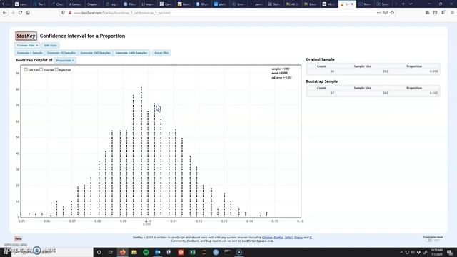 Bootstrap Proportion Using StatKey смотреть онлайн