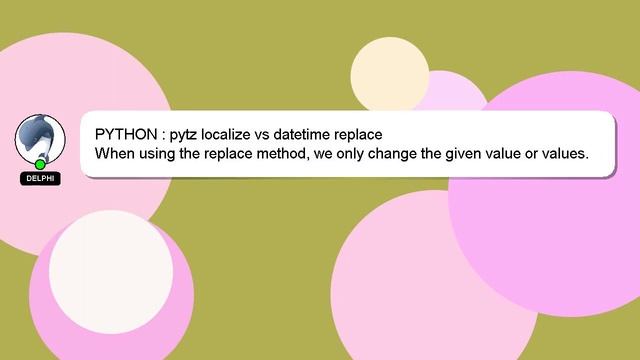 PYTHON : pytz localize vs datetime replace смотреть онлайн